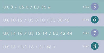 Woven wrap size chart