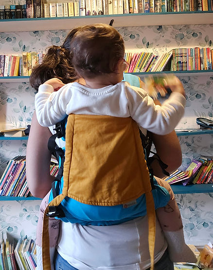 Back carry in the Mamaruga Zen Sling with a 2 year old